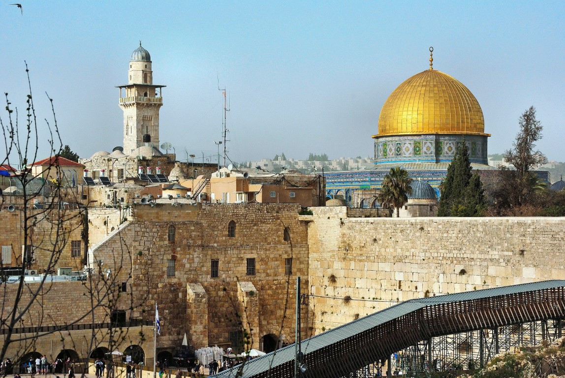 Jerusalem skyline with golden dome. Escorted Tours from Travel406
