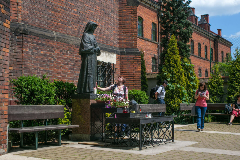 a monument to Saint Faustina Kowalska in Krakow, Poland