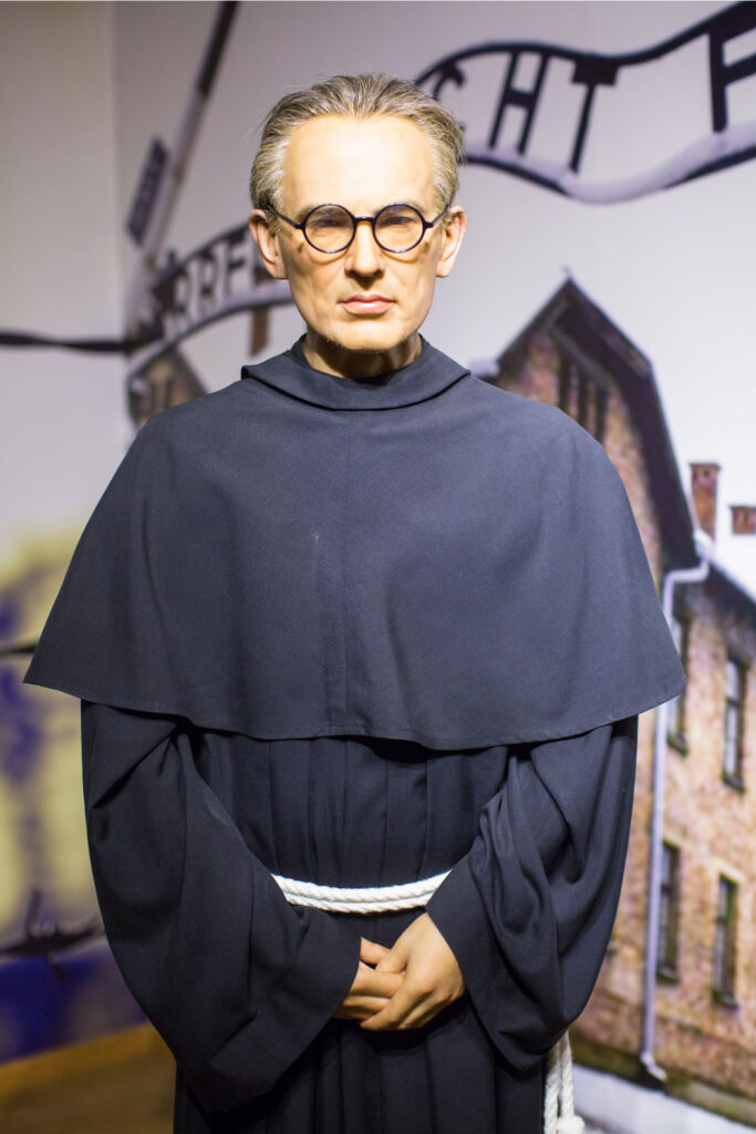 a wax model of St Maximilian Kolbe
